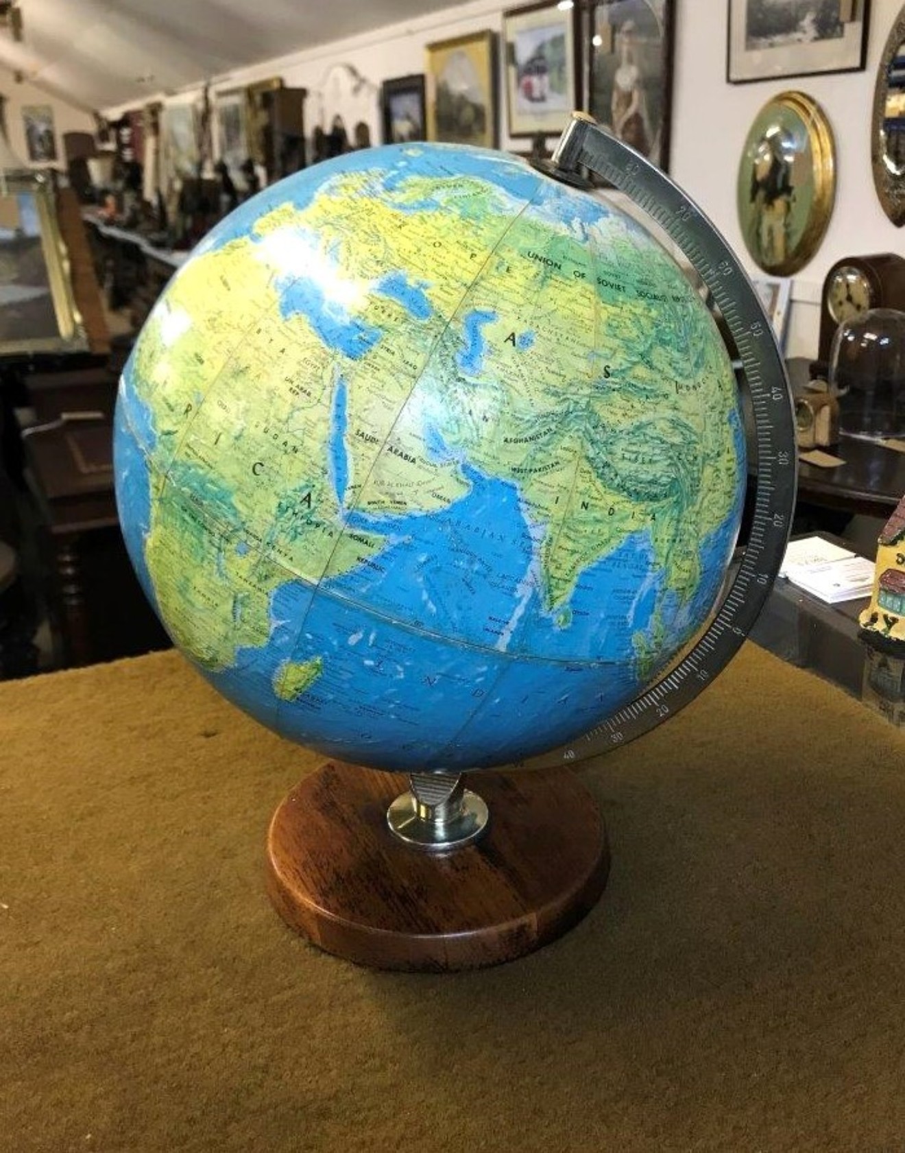 Vintage 12" World Scan Globe by George Philips London