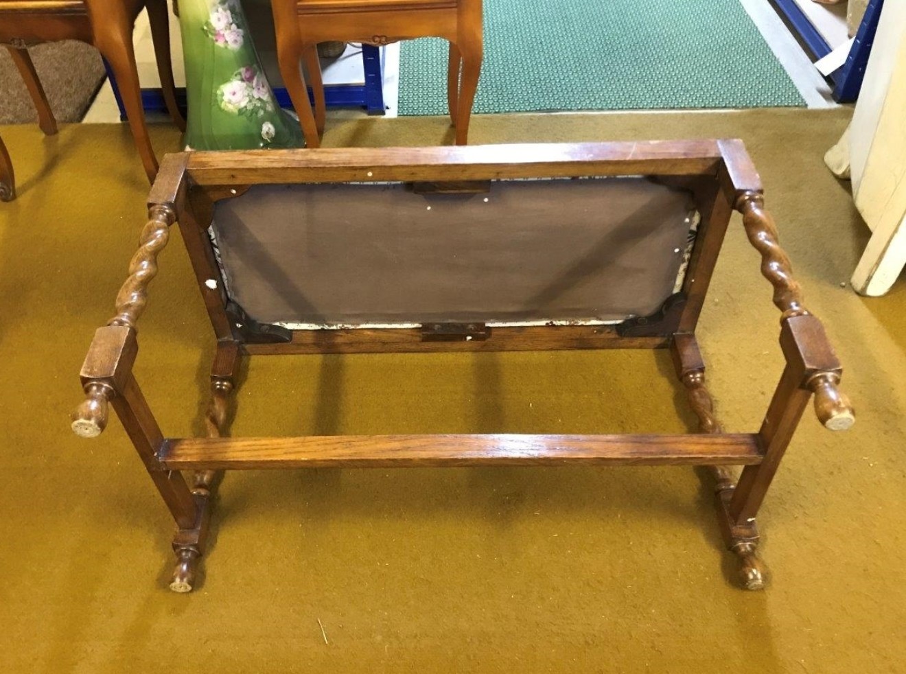 Arts & Crafts Oak Double Seat Fireside Stool