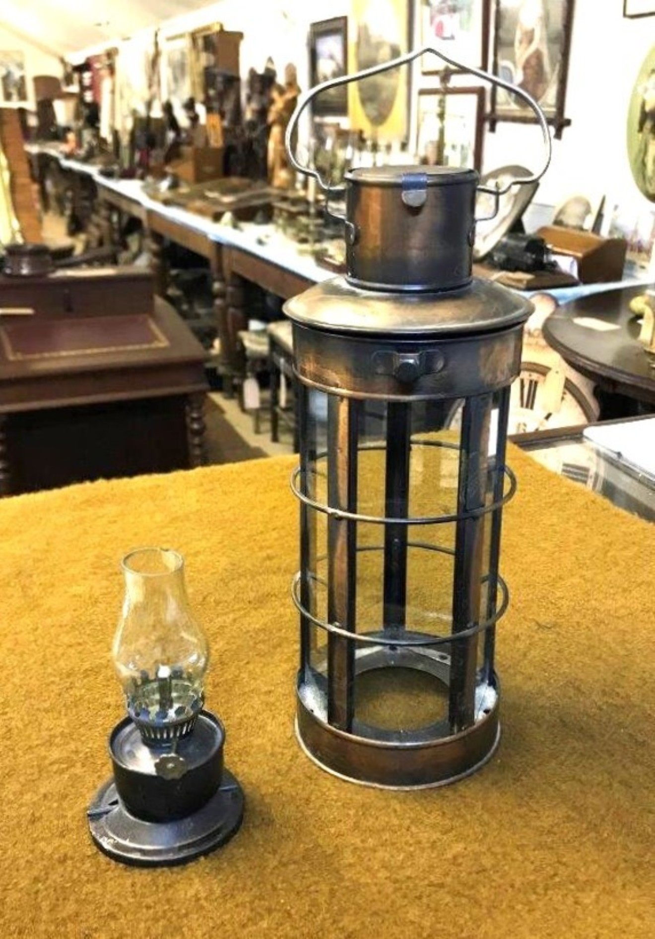 Retro Miniature Table Top / Hanging Oil Lamp