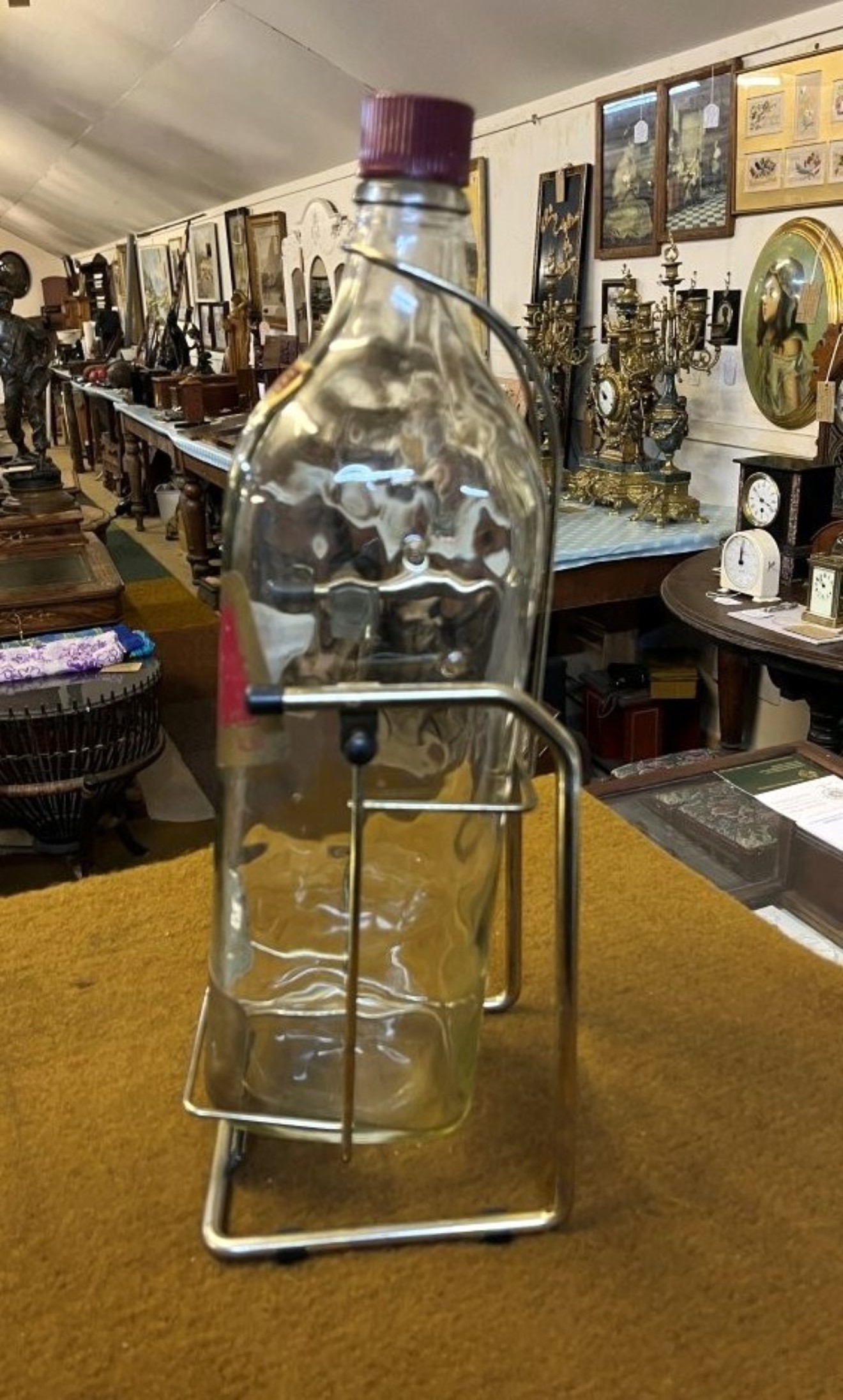 Vintage Johnnie Walker Red Label Bottle on Tilting Pourer Stand