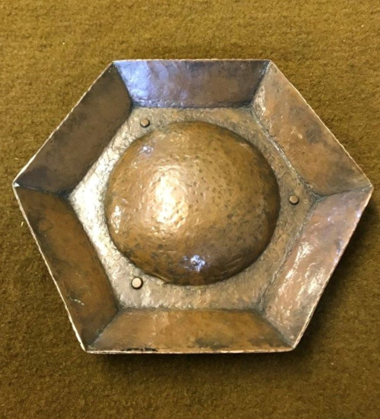 Arts & Crafts Hammered Copper Ashtray