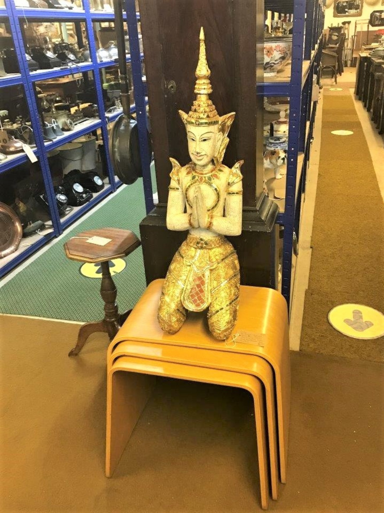 Thai Buddhist Teppanom Guardian Angel Figure Kneeling and Praying