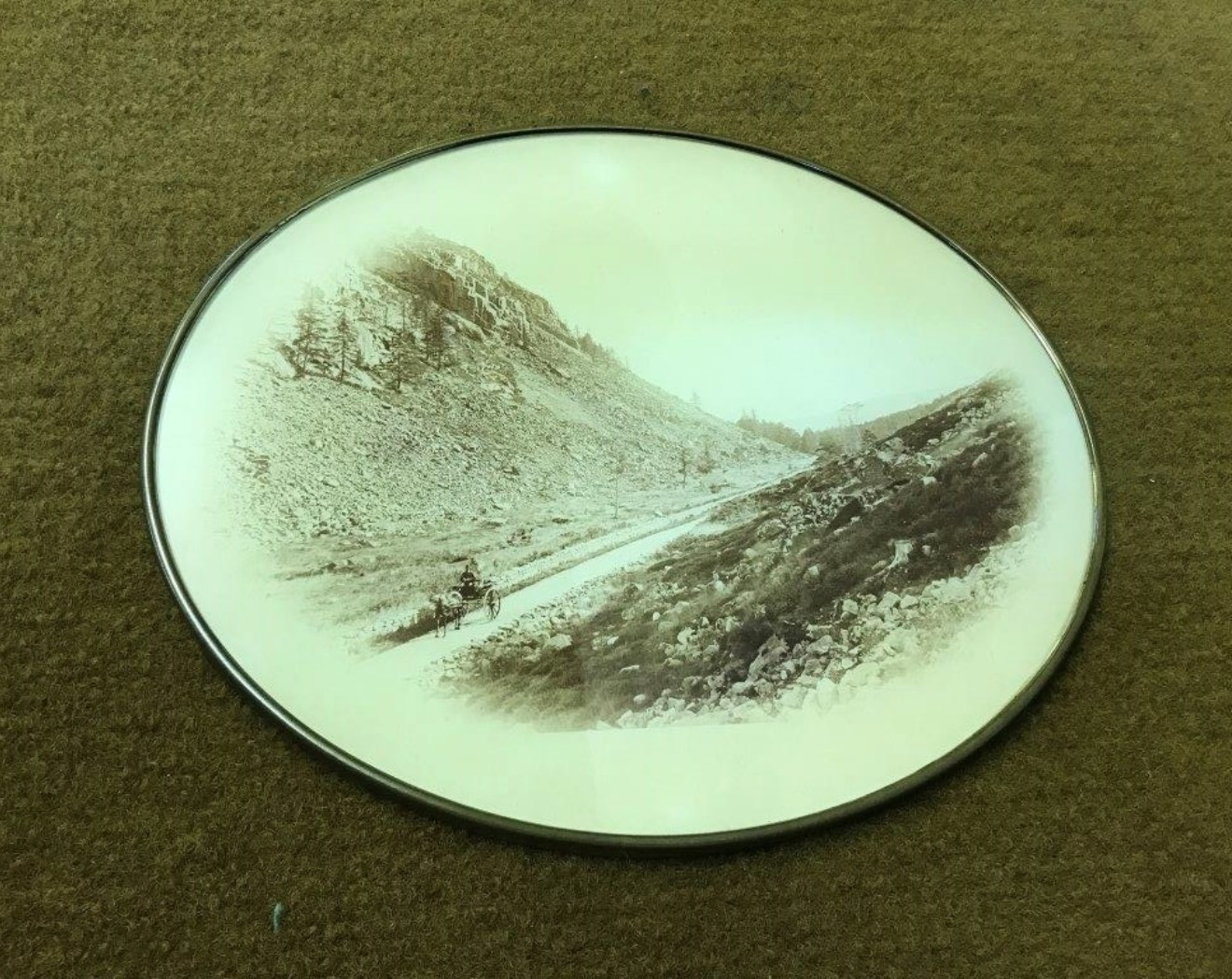 Oval Sepia Photo Print "The Pass of Ballater"