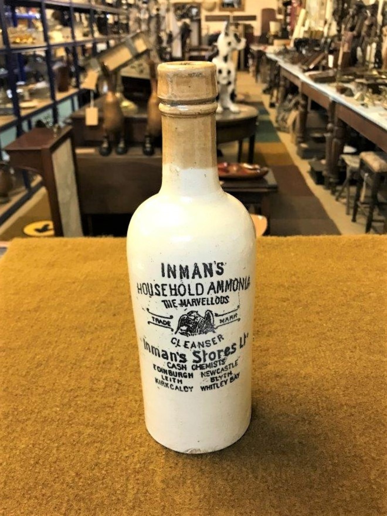 Stoneware Bottle Inmans Household Ammonia