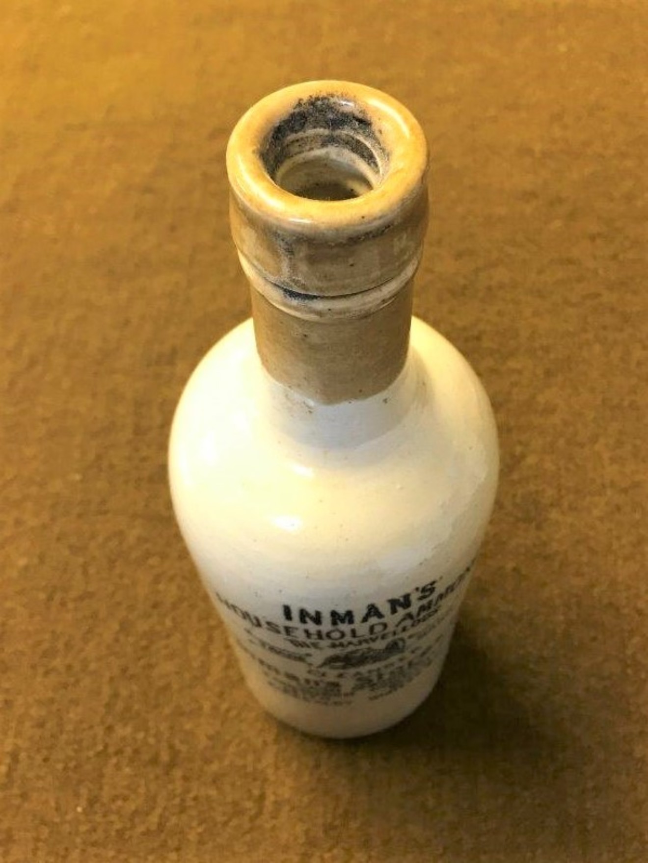 Stoneware Bottle Inmans Household Ammonia