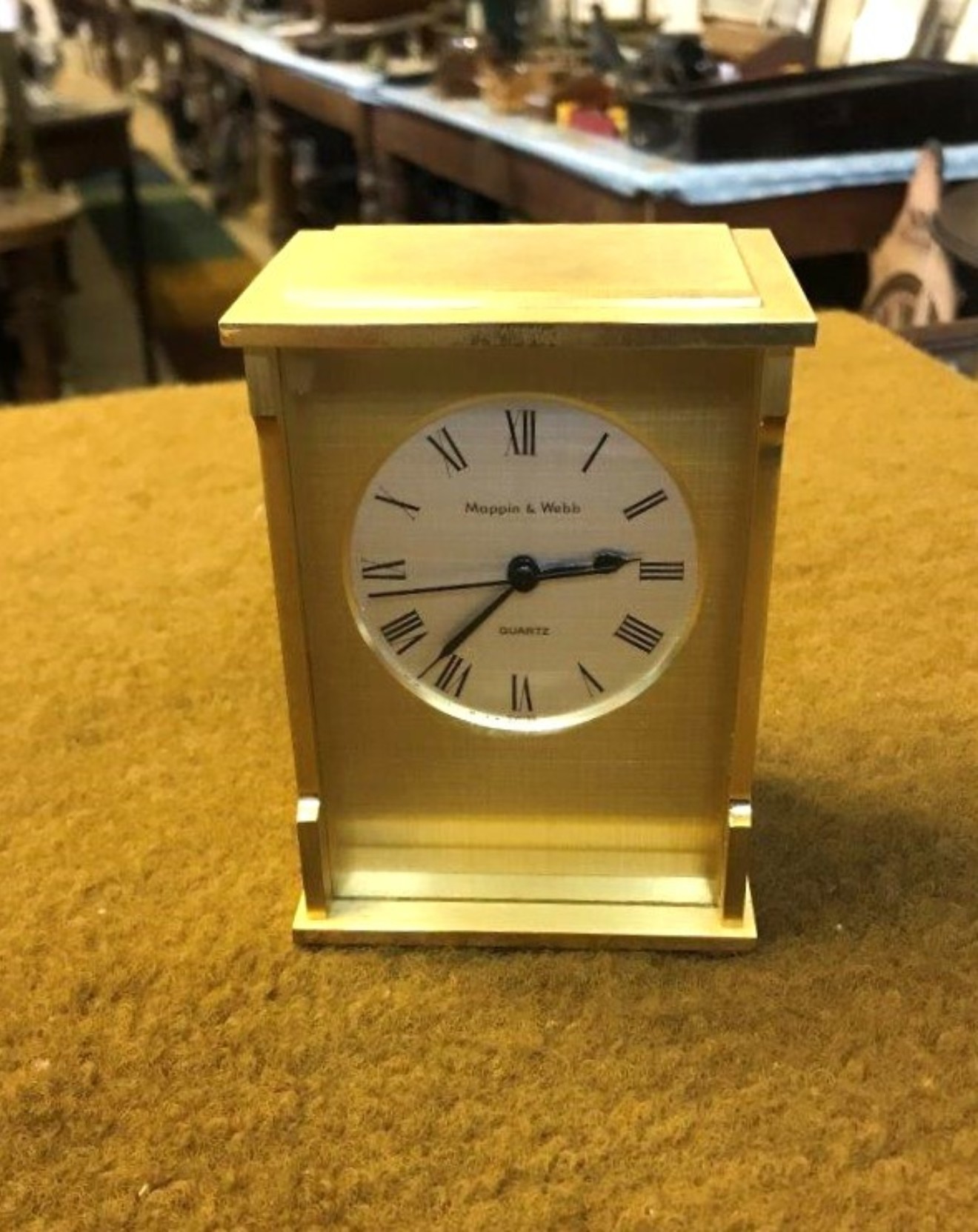 Vintage Mappin & Webb Heavy Brass Clock