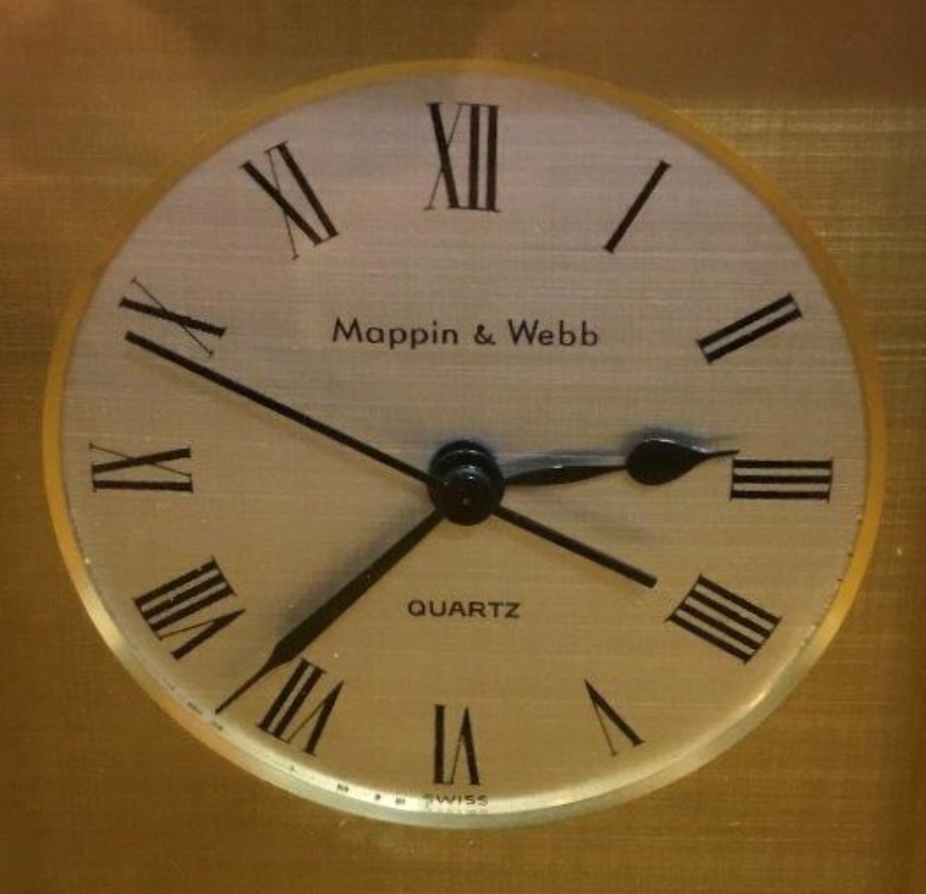 Vintage Mappin & Webb Heavy Brass Clock