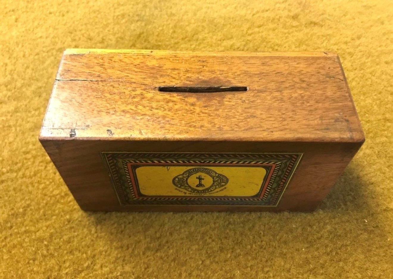 Antique Wooden Collection Box "Universities Mission to Central Africa"