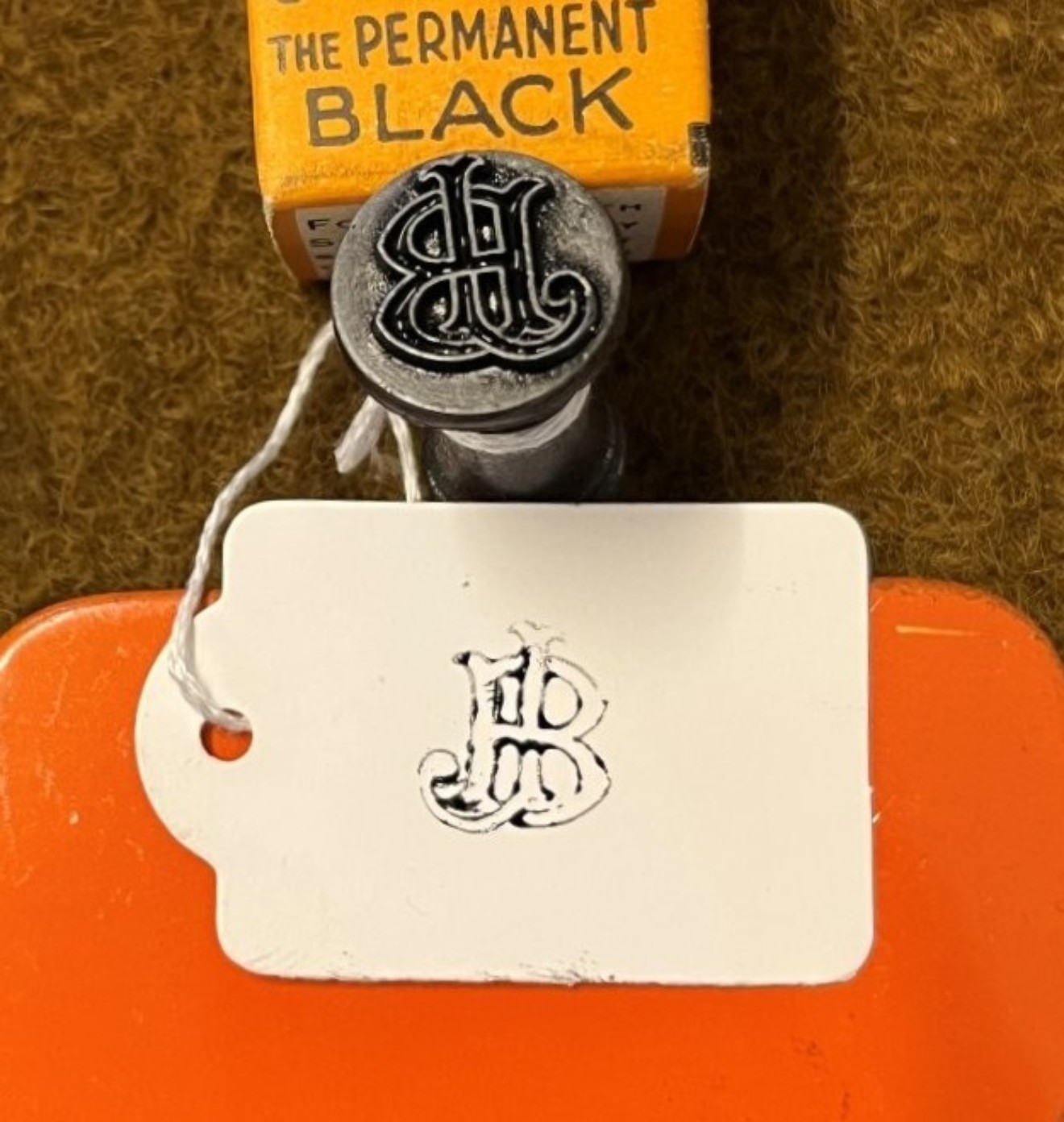 Vintage Duroblack Linen Marking Kit and Stamp JB
