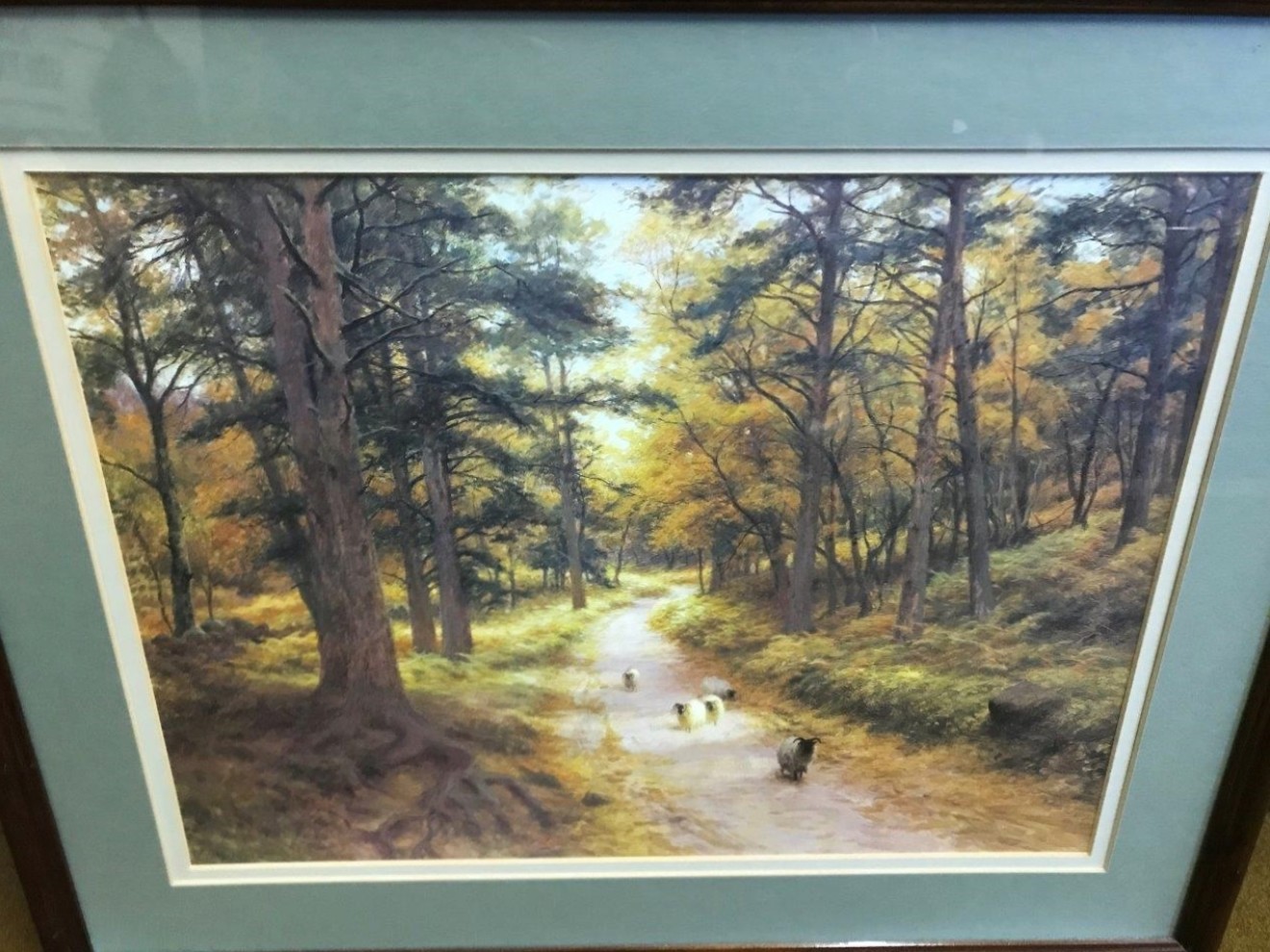 Joseph Farquharson Print "Sheep On A Wooded Path"