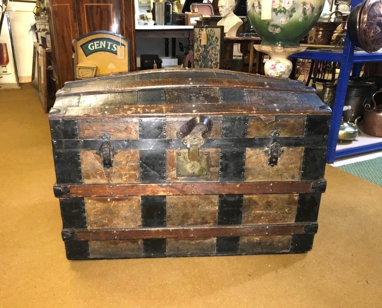 Victorian Dome Topped Steamer Trunk