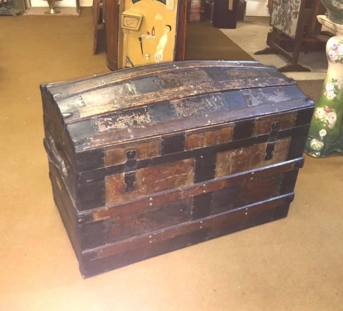 Victorian Dome Topped Steamer Trunk