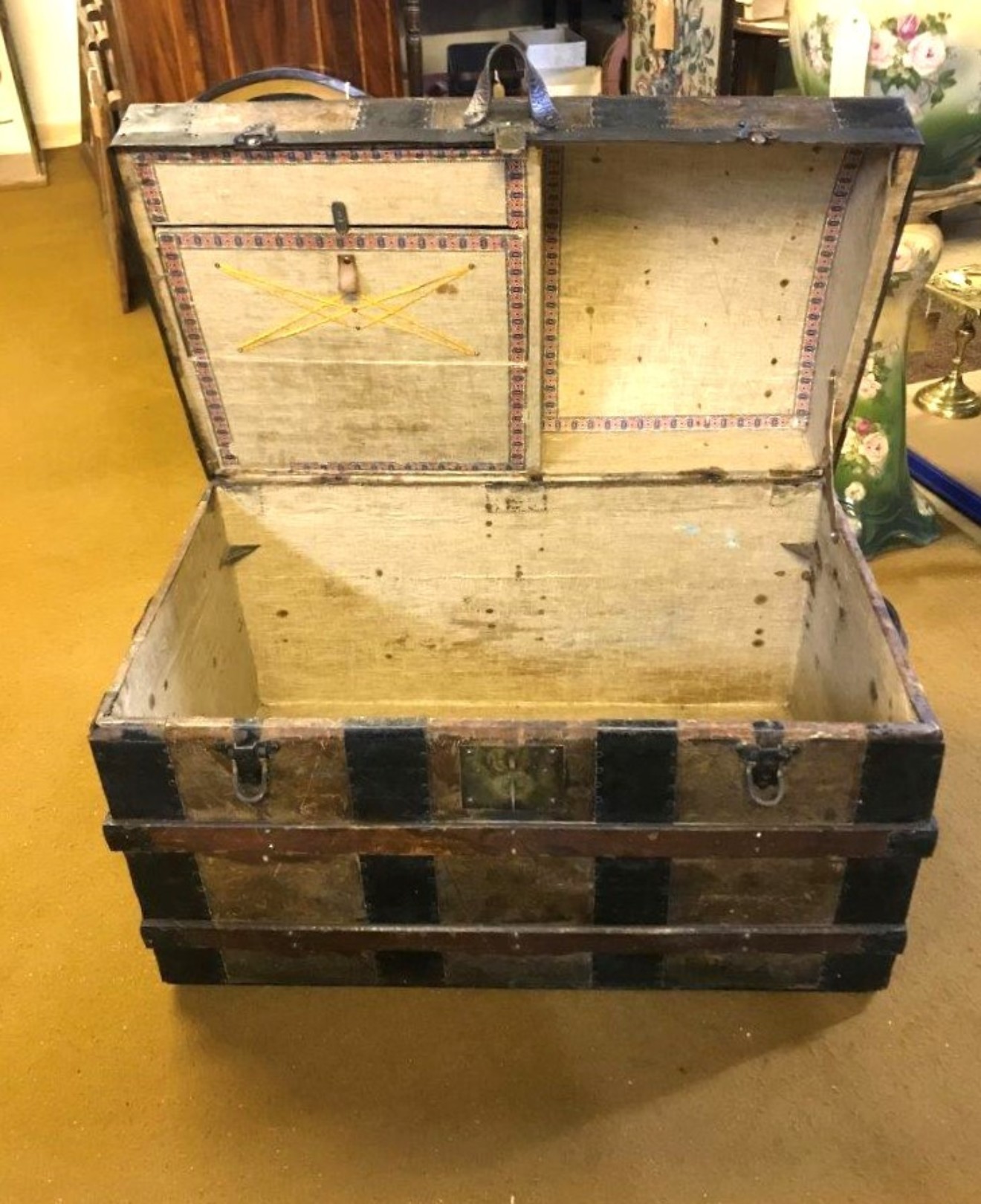 Victorian Dome Topped Steamer Trunk