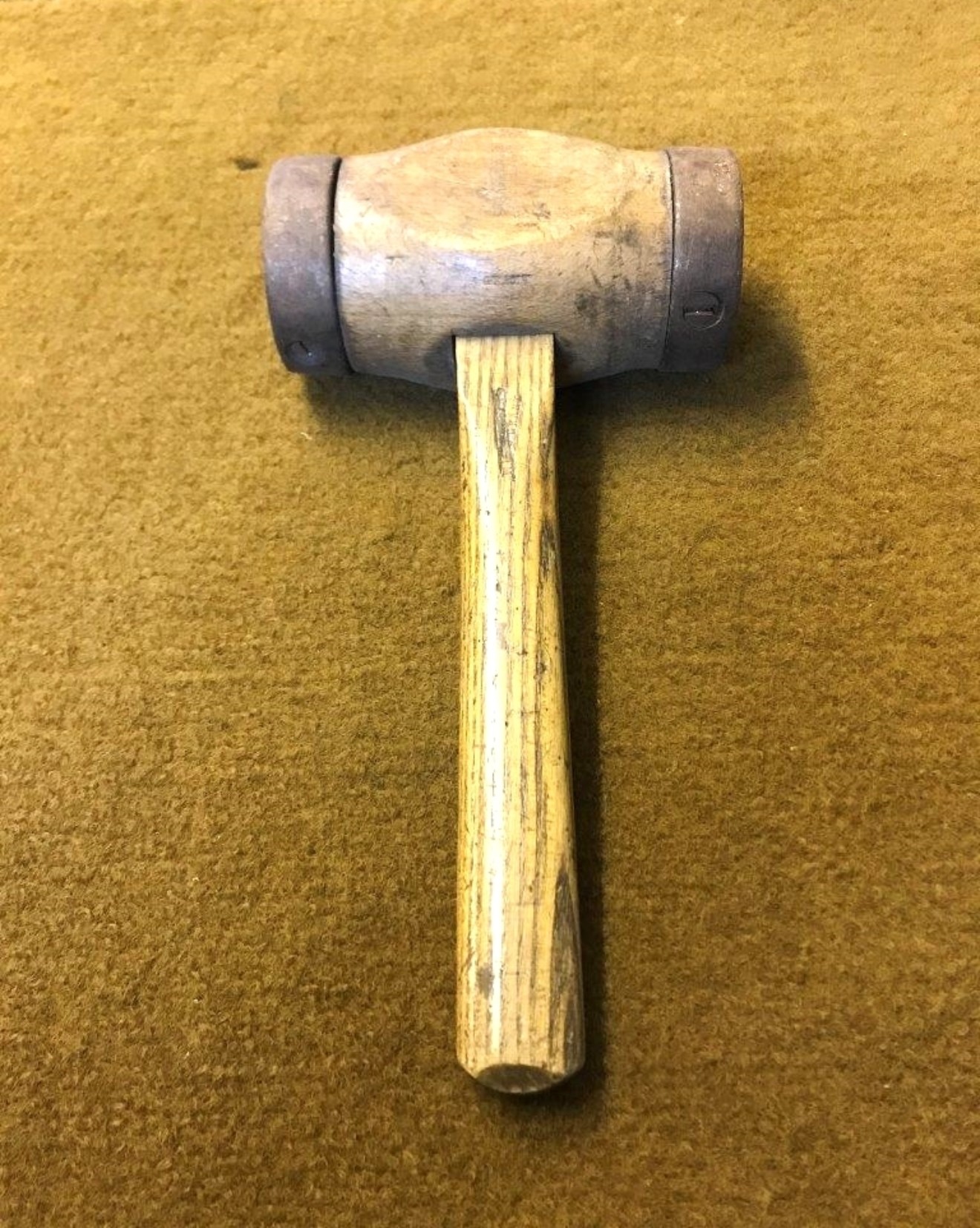 Vintage Wood & Metal Bound Mallet