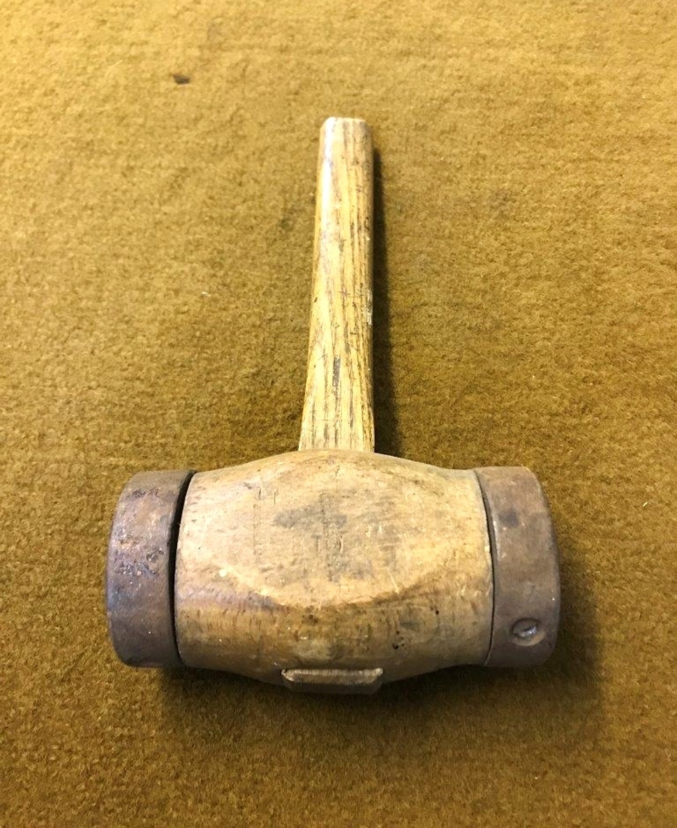 Vintage Wood & Metal Bound Mallet