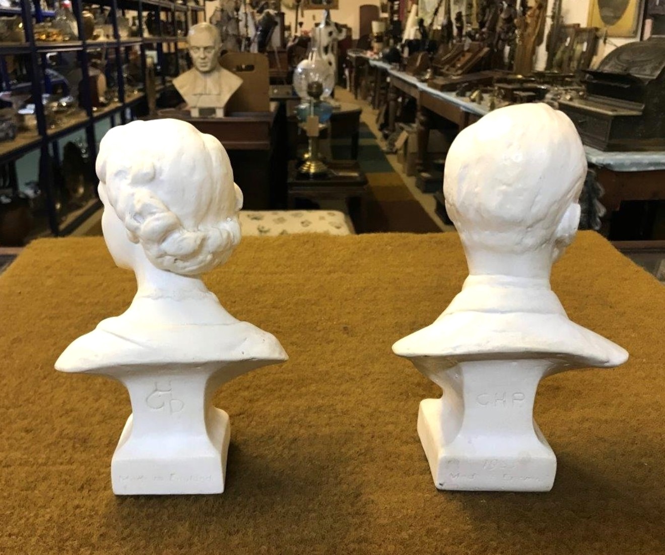 Plaster Busts Queen Elizabeth II and The Duke of Edinburgh Created for the Coronation 1953