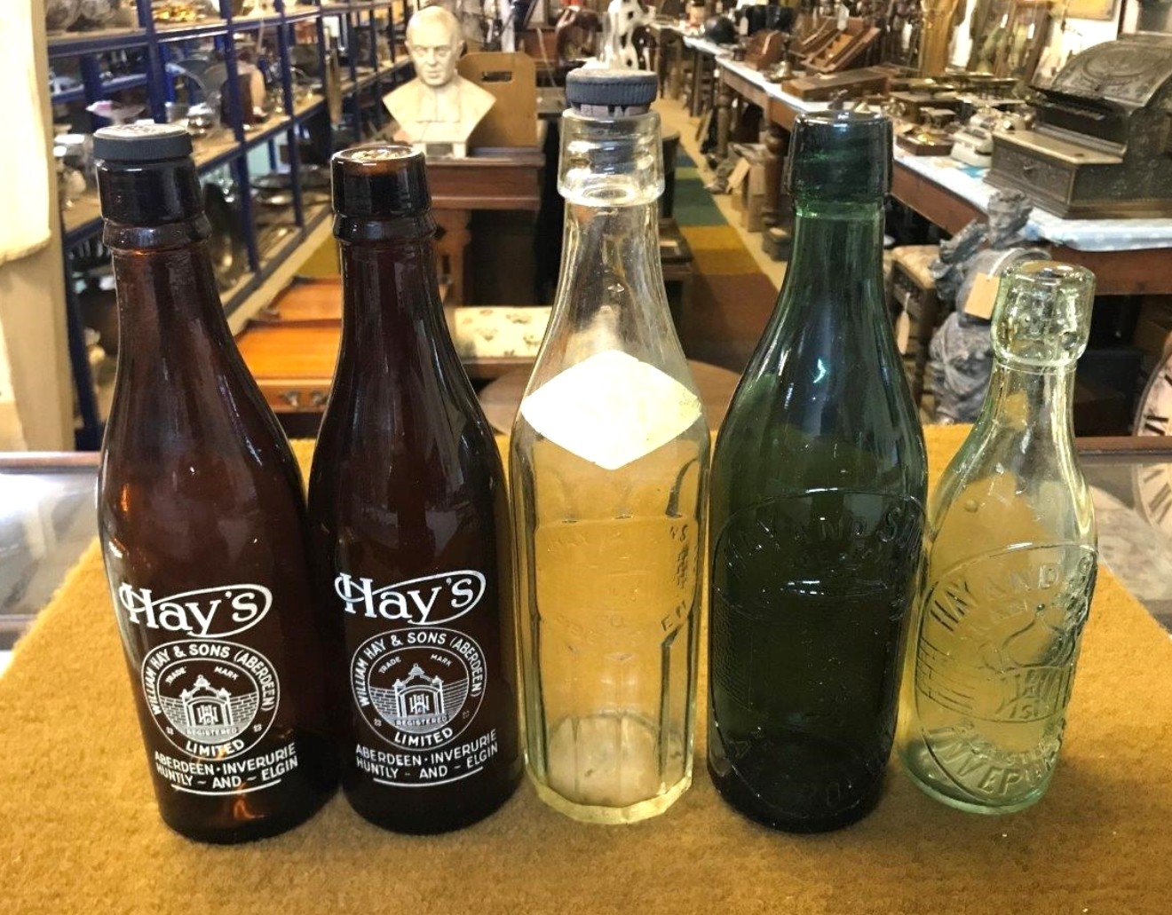 Vintage Lemonade / Ginger Beer Bottles Hay and Son Aberdeen, Inverurie, Huntley and Elgin