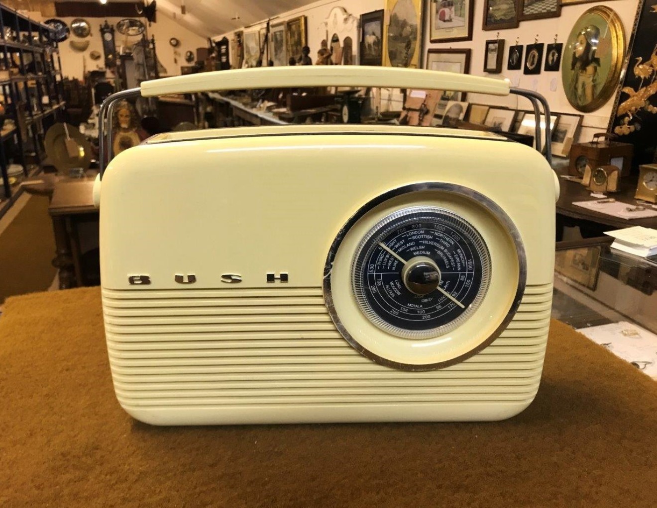 Retro Bush TR82B Portable Radio Cream and Blue FM-MW-LW Channels