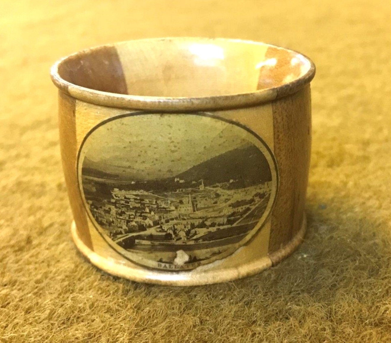 Antique Mauchline Ware Napkin Ring "Ballater"