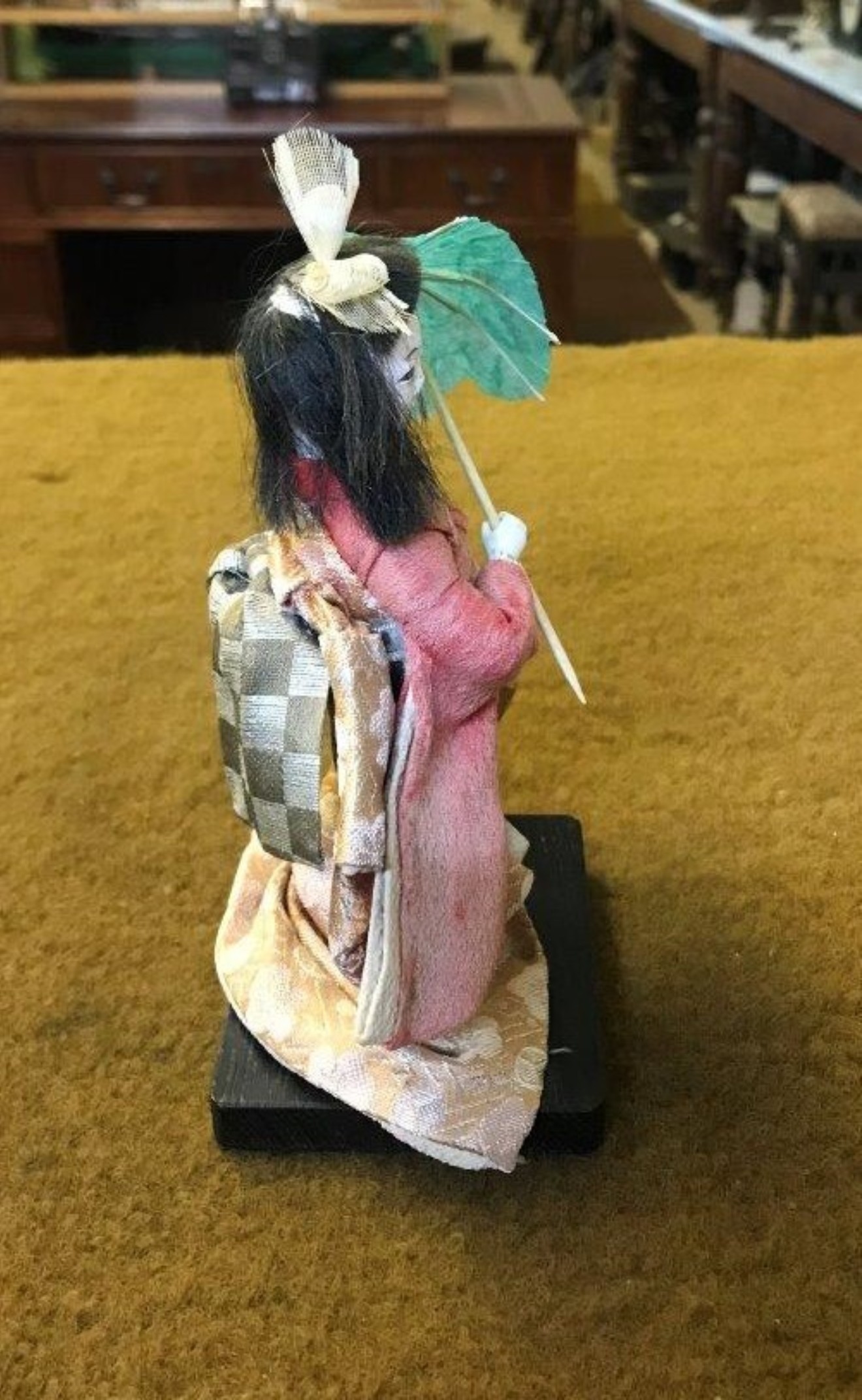 Vintage Japanese Orian Gofun Doll with Parasol