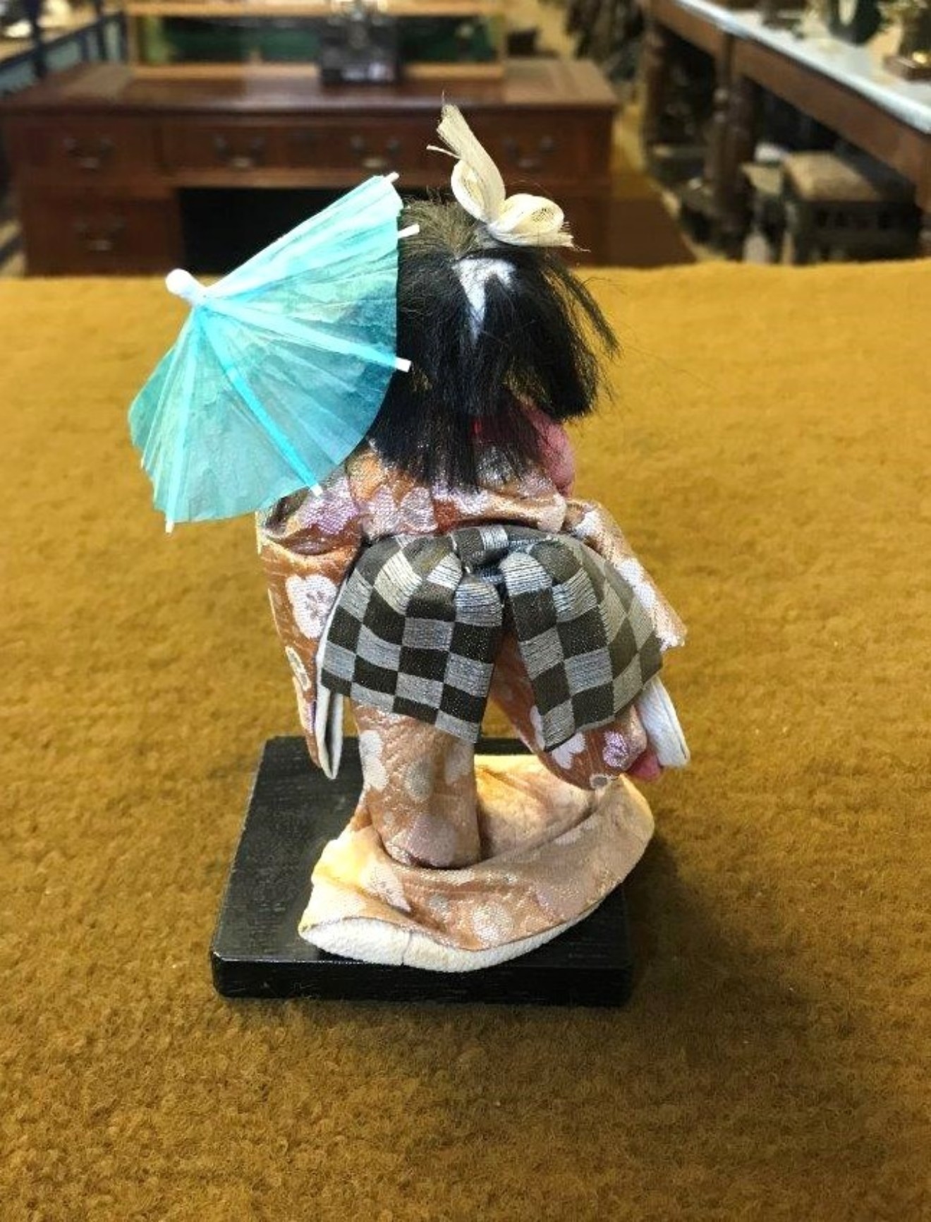 Vintage Japanese Orian Gofun Doll with Parasol