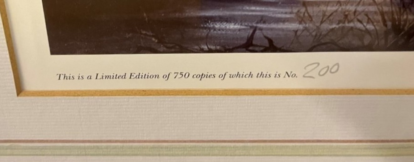Vintage Willie Forbes Print "Morning Mist" Print No 200 from a Limited Edition of 750 Copies