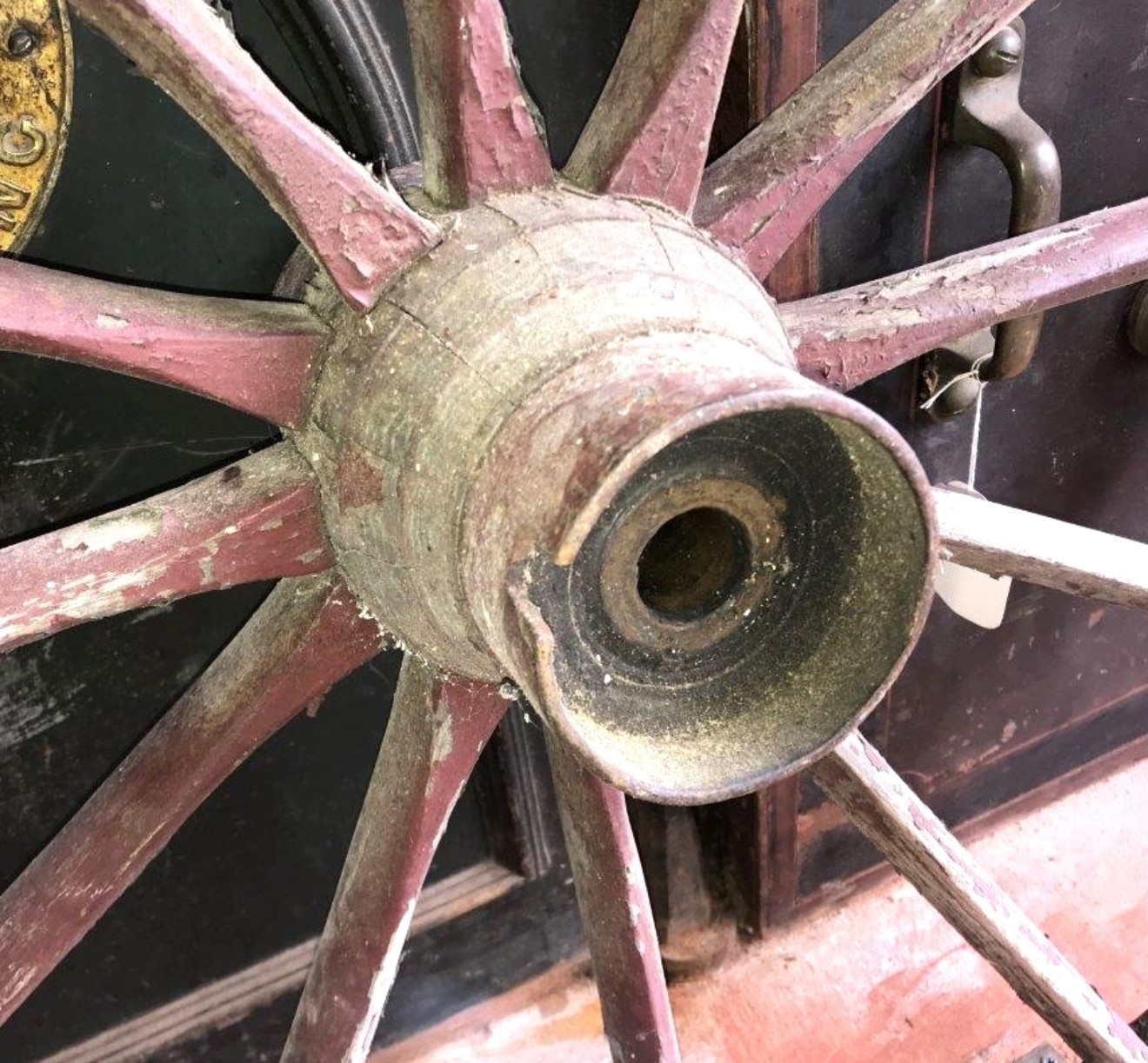 Vintage Pair of 12 Spoke Cart Wheels