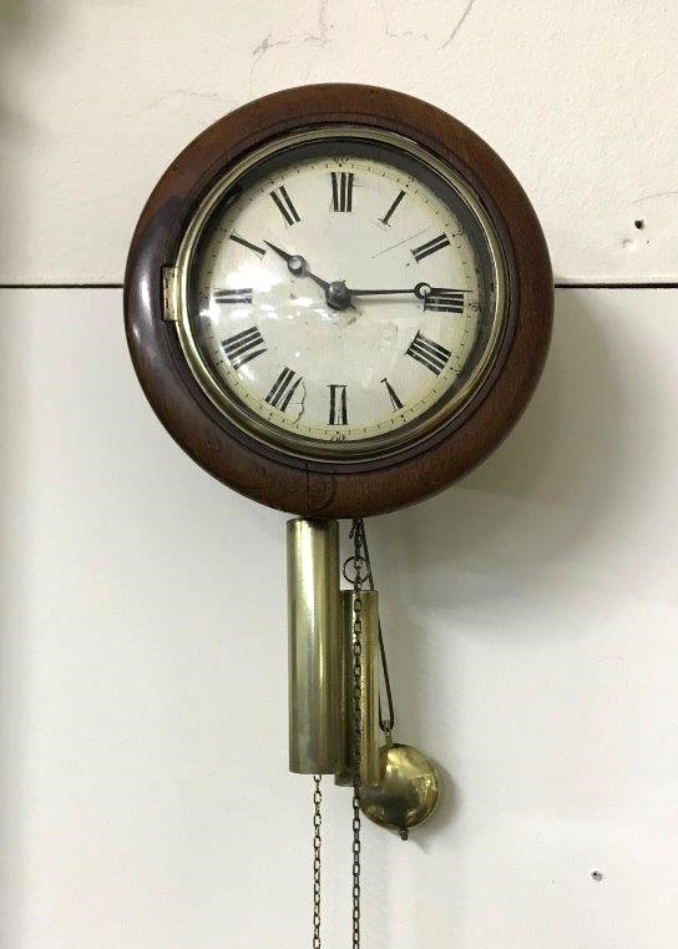 Victorian Postman's Weight Driven Wall Clock