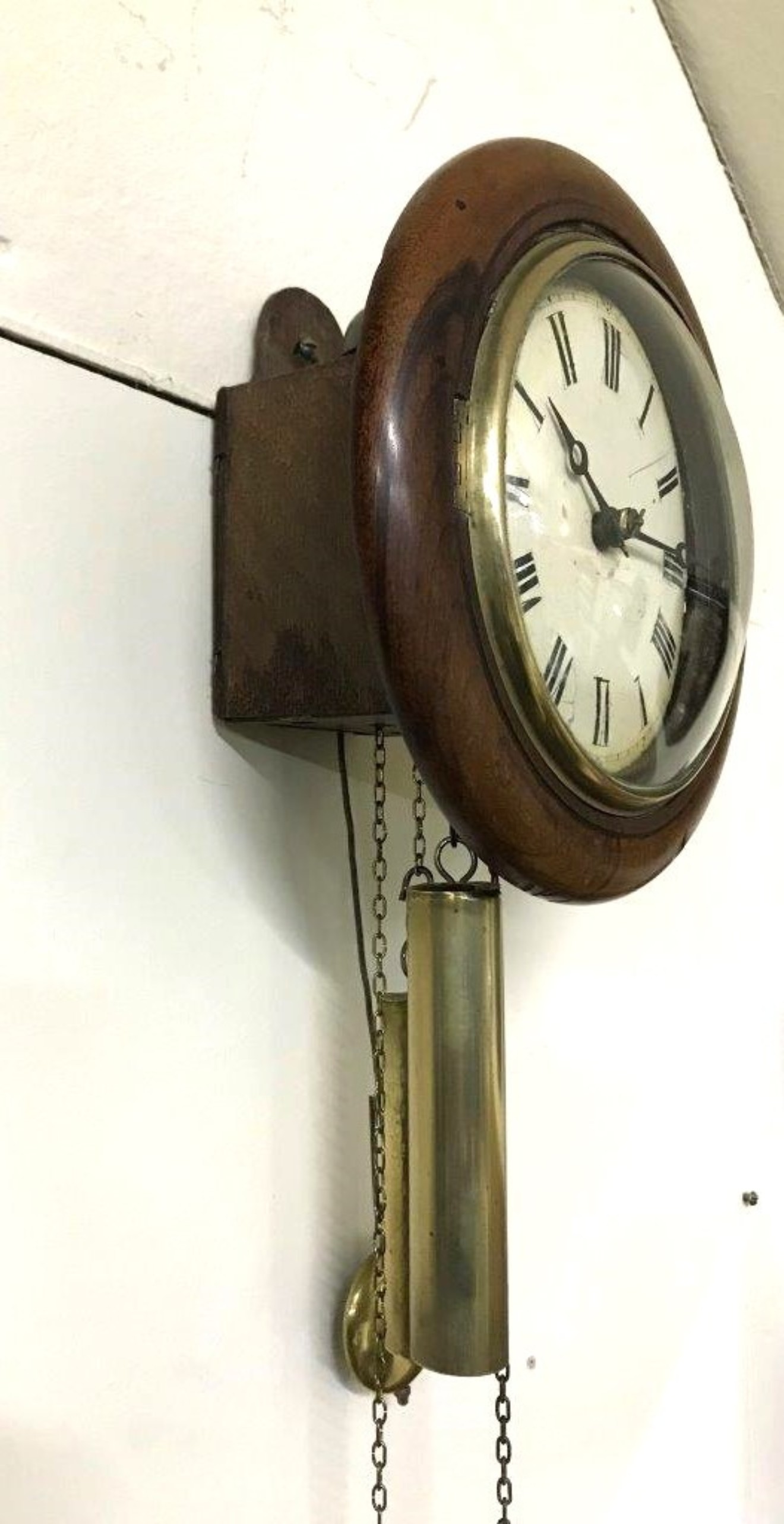 Victorian Postman's Weight Driven Wall Clock