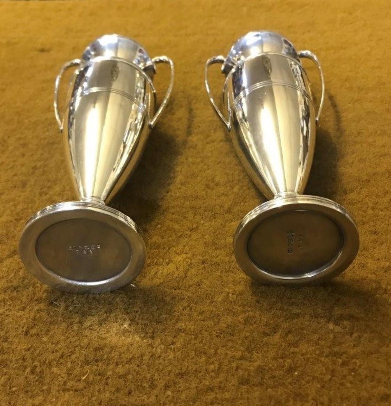 Vintage Pair of Silver Plated Posy Vases