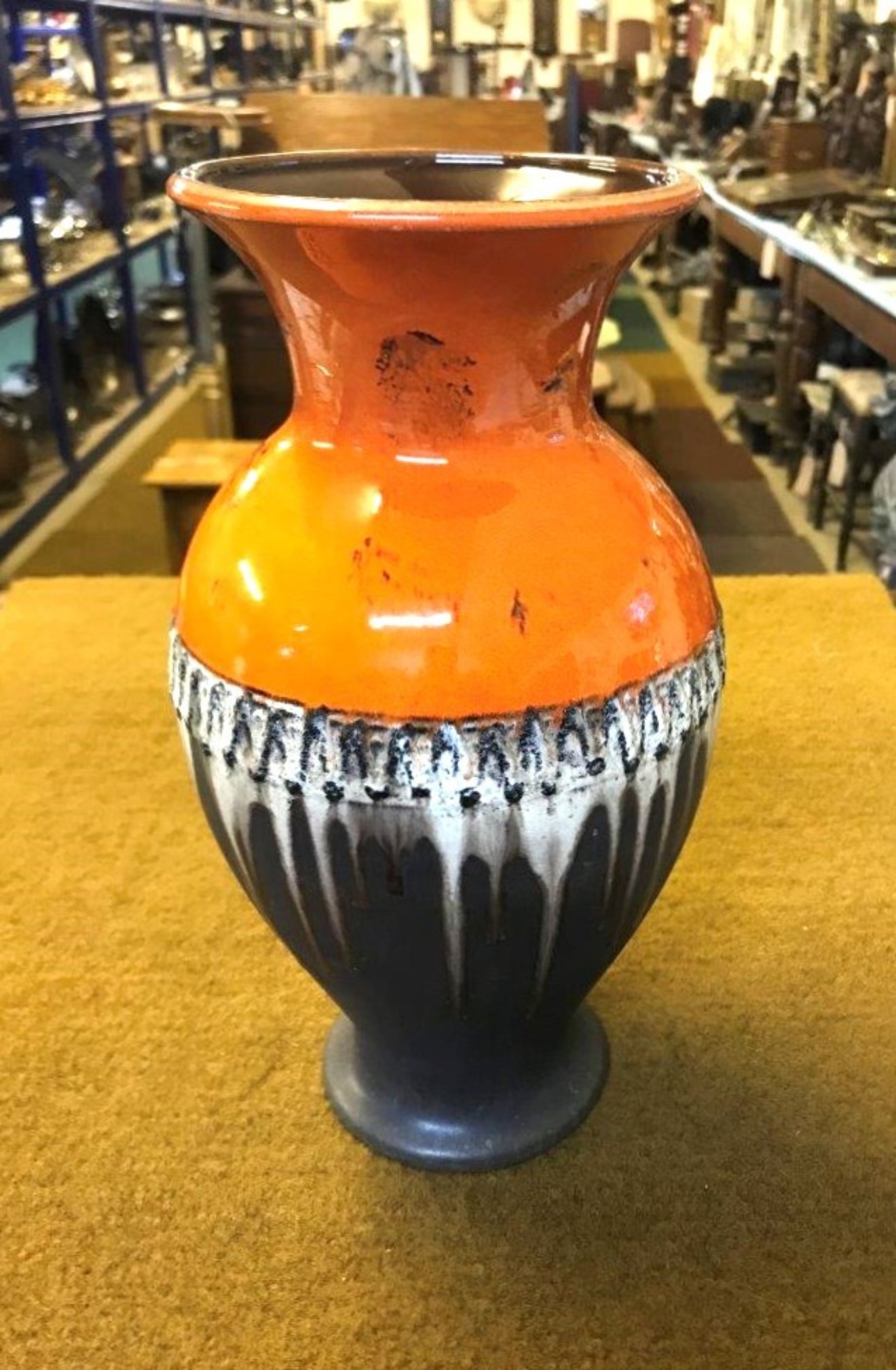 Vintage West German Fat Lava Vase