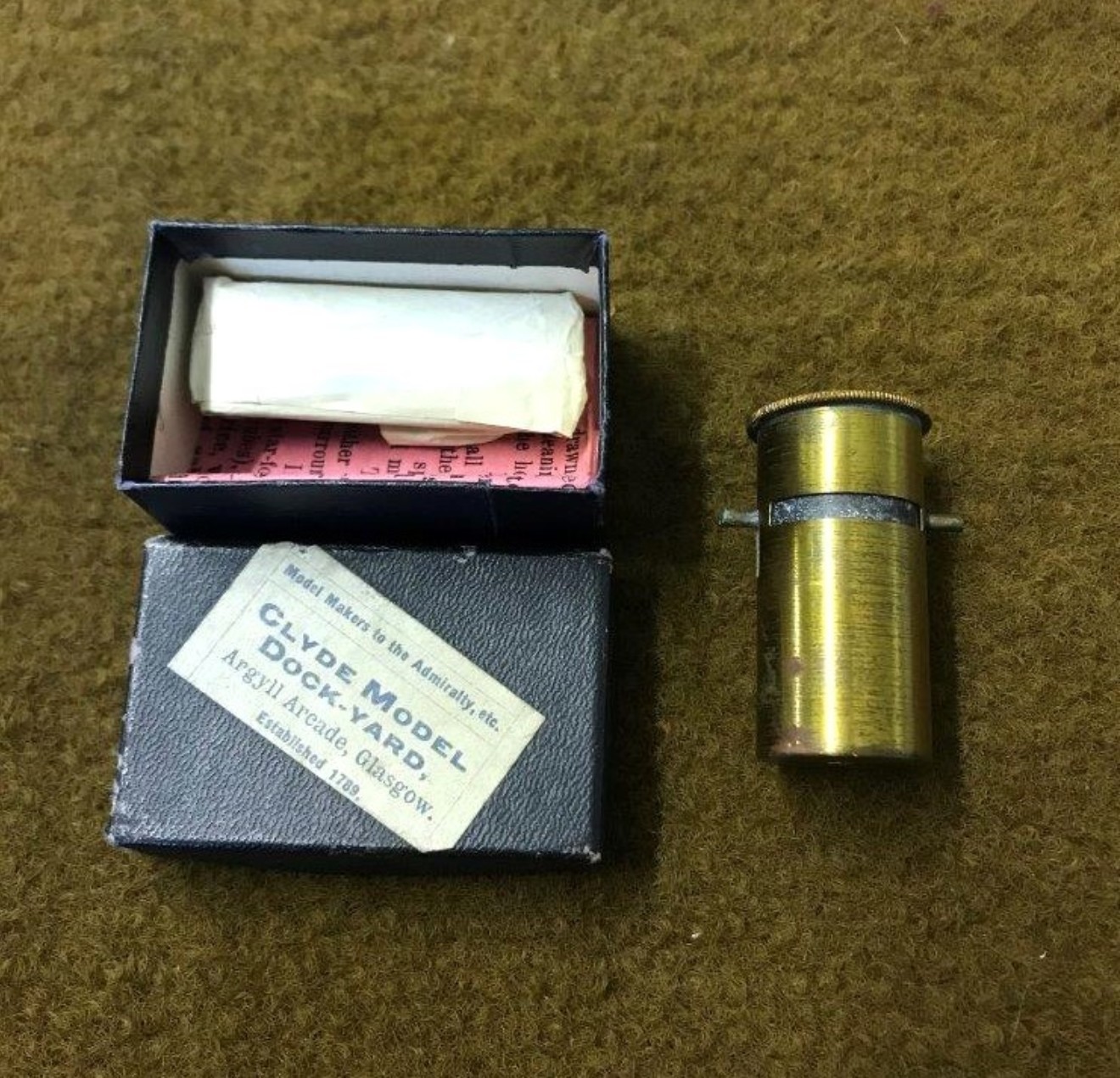 Antique Universal Pocket Microscope Complete with 3 Slides and Original Instructions