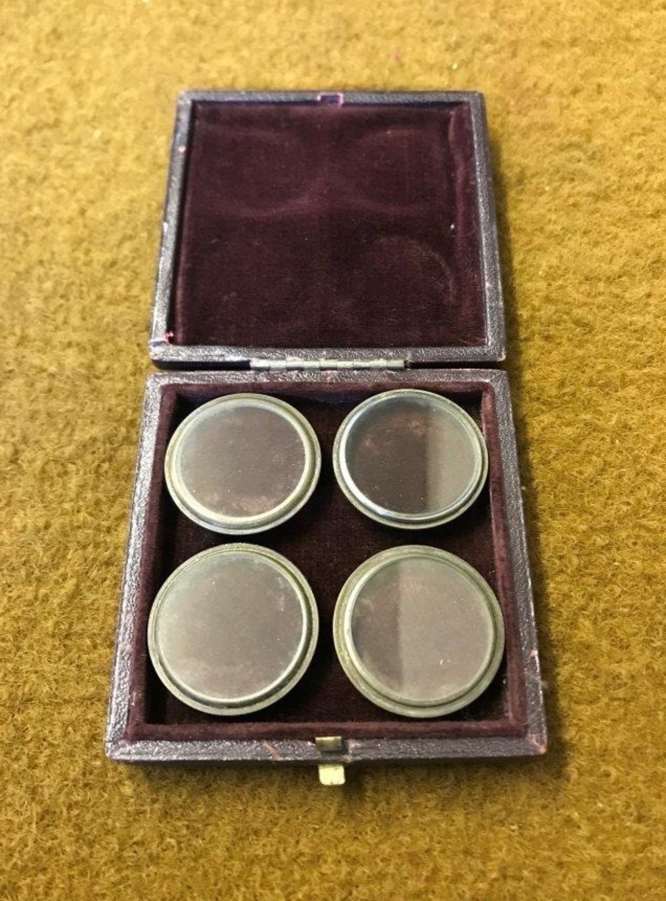 Antique Cased Set of 4 Microscope Push On Lenses R & J Beck Ltd