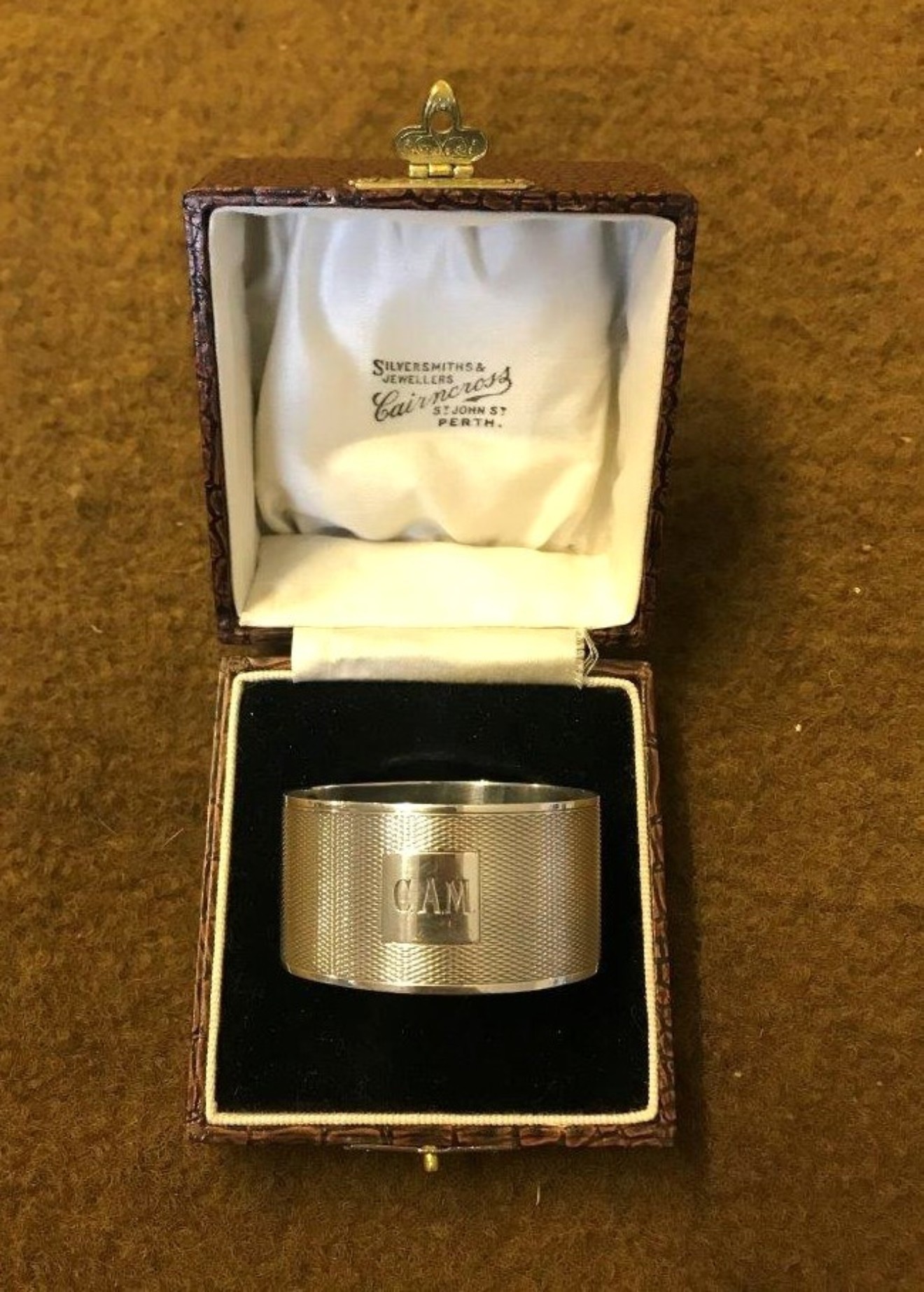 Vintage Sterling Silver Napkin Ring Monogramed CAM