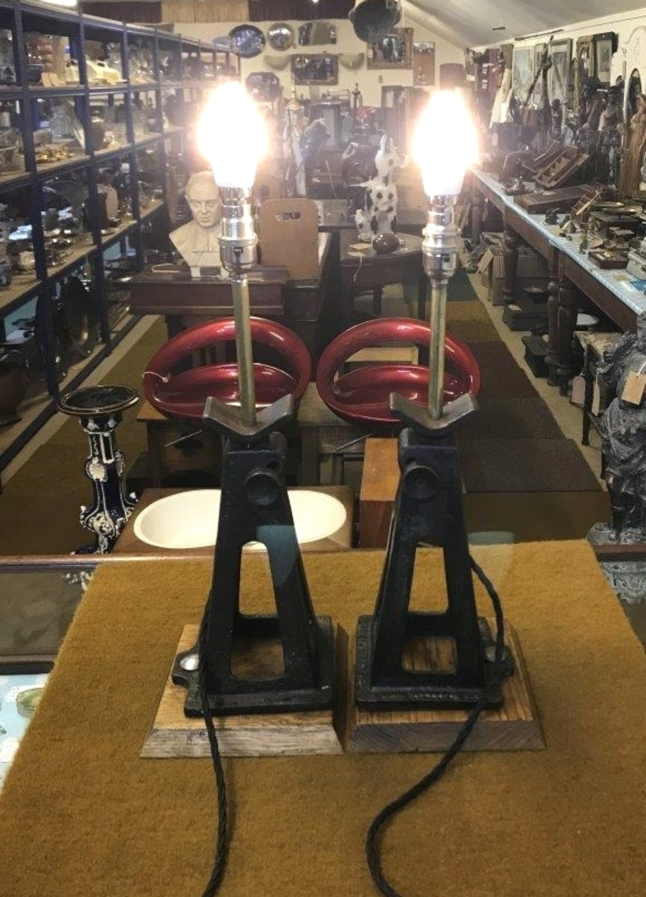 Pair Axle Jack Lamps