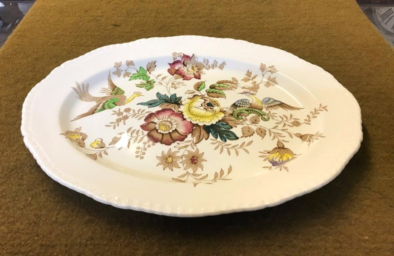 Vintage Ridgway Peacock Pattern Meat Platter