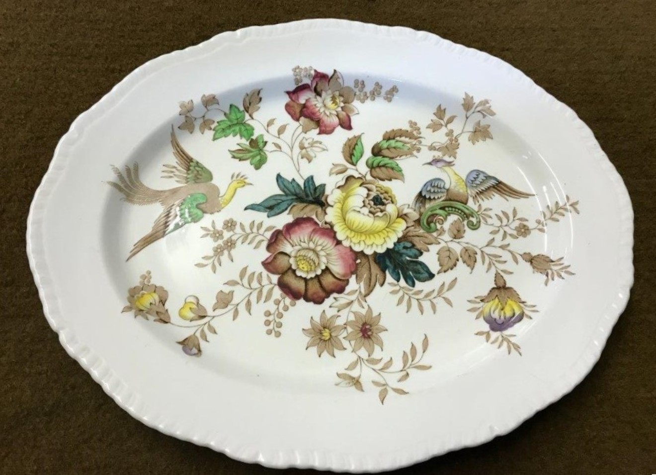 Vintage Ridgway Peacock Pattern Meat Platter