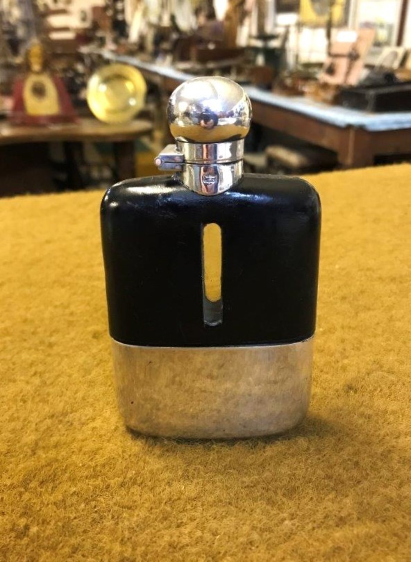 Vintage James Dixon & Sons Silver Plated 1/8 Pint Hip Flask