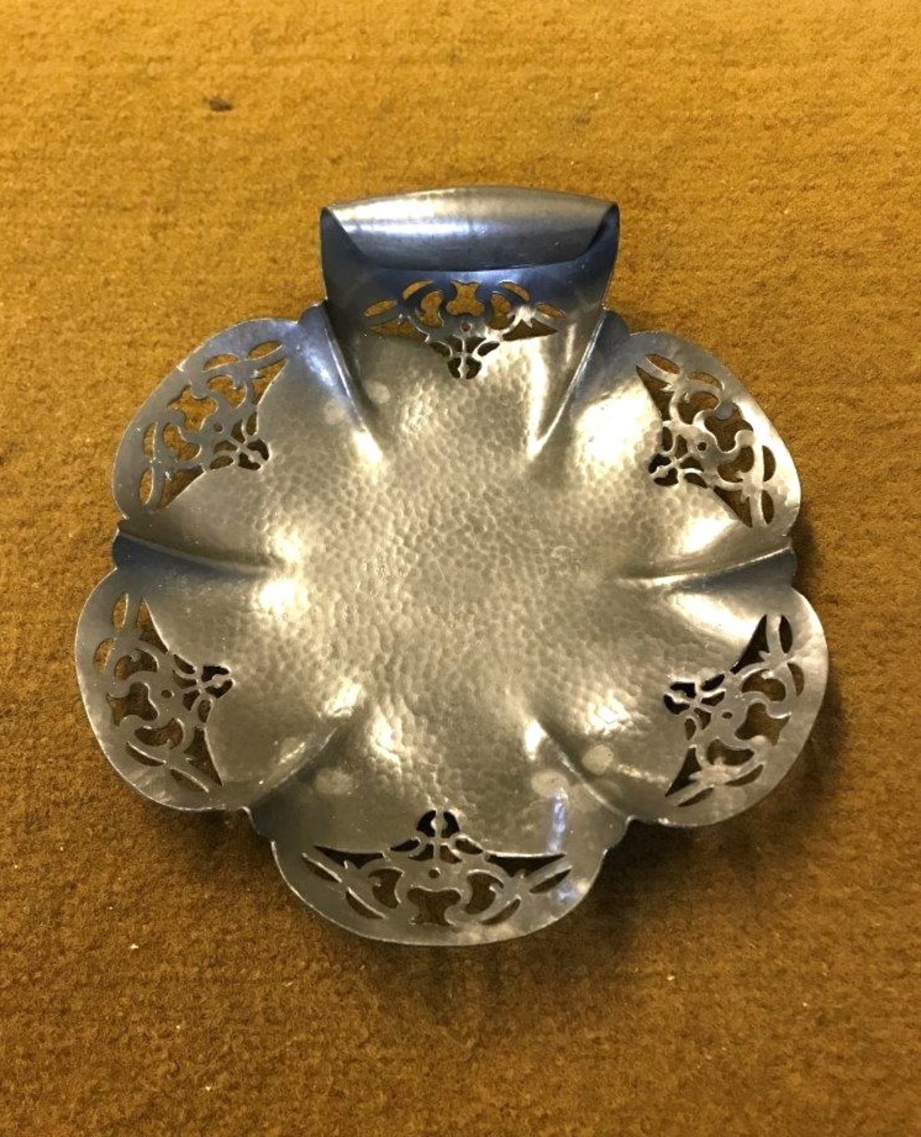 Vintage Arts & Crafts Pewter Fruit Dish