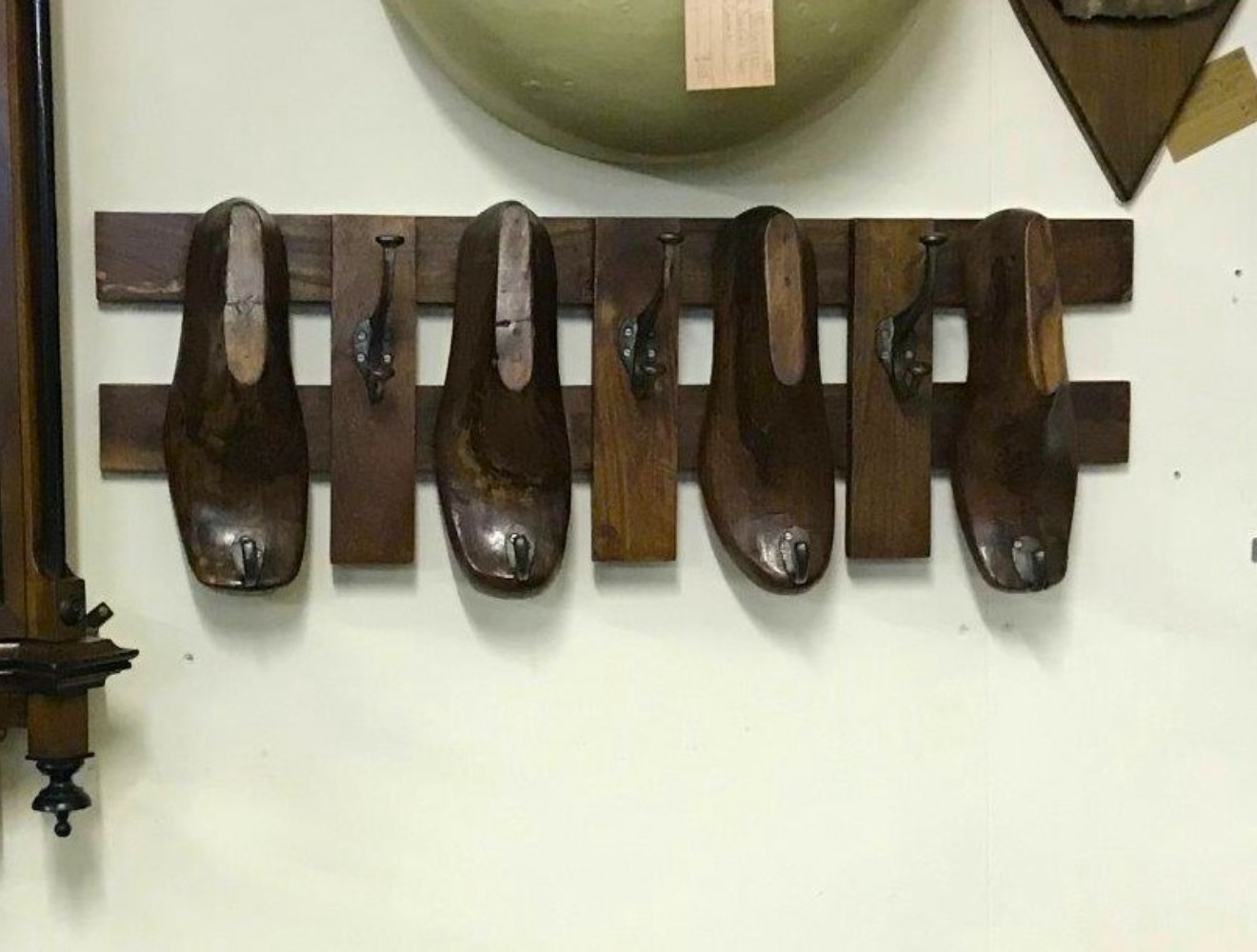 Vintage Wooden Shoe Last Coat Rack Made from Reclaimed Shoe Lasts