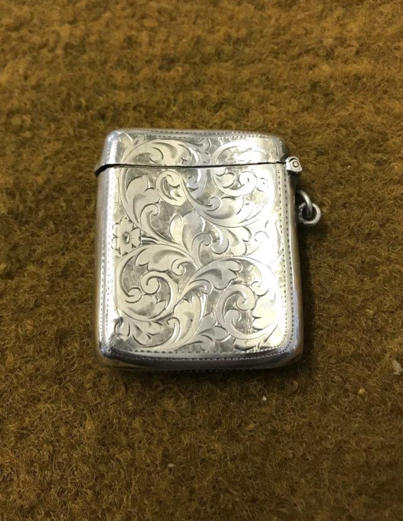 Antique Sterling Silver Vesta Case Hallmarked for Williams Birmingham Ltd 1911