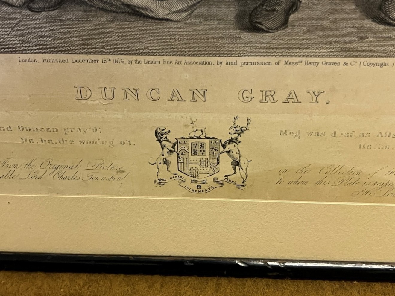 Antique Print Duncan Gray from the Original Painting by D Wilkie R.A. and ﻿Engraved by F Engleheart