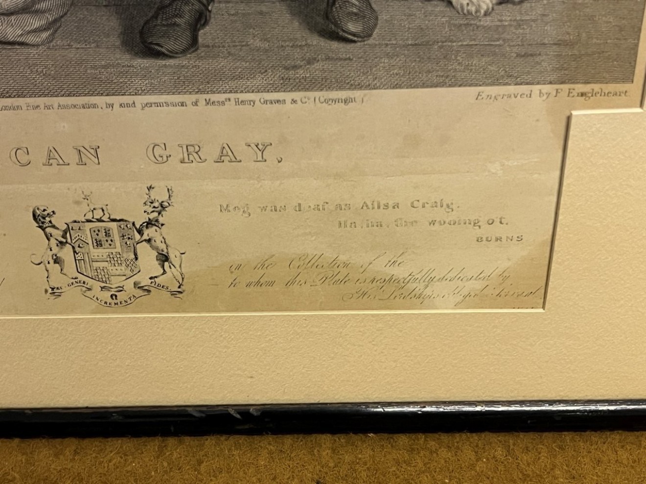 Antique Print Duncan Gray from the Original Painting by D Wilkie R.A. and ﻿Engraved by F Engleheart