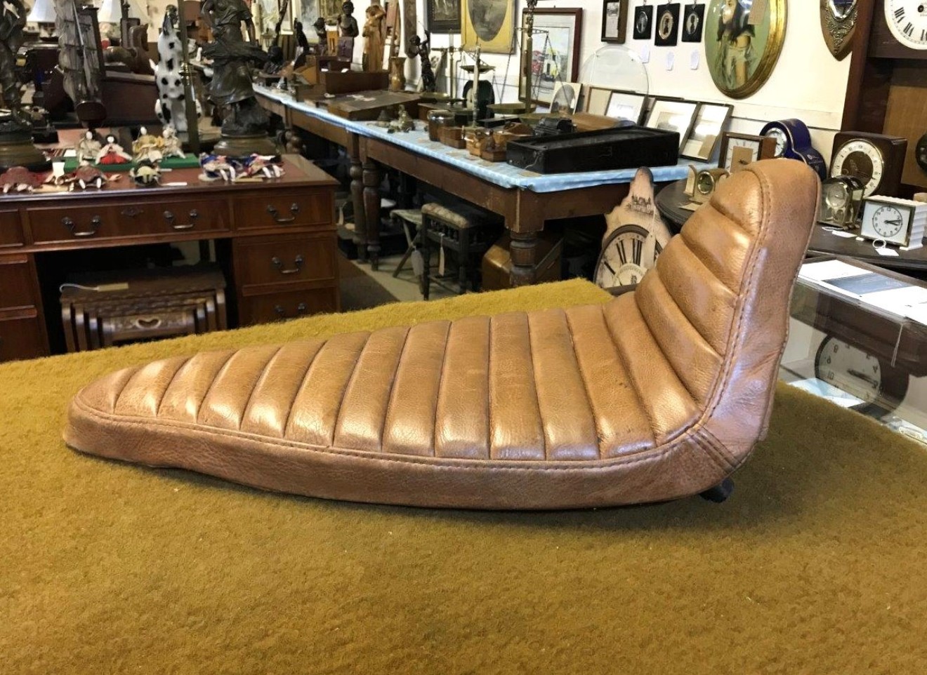 Vintage Brown Leather Sportster / Bobber Motorcycle Seat