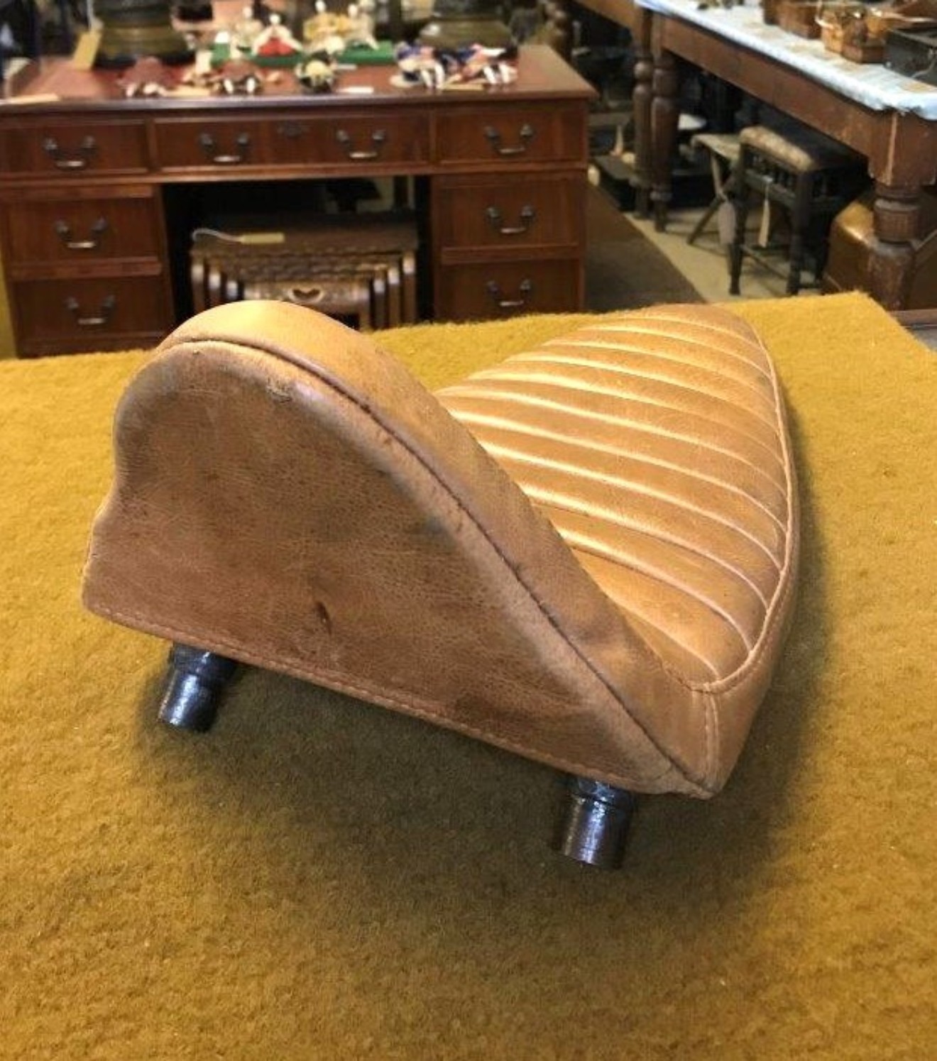 Vintage Brown Leather Sportster / Bobber Motorcycle Seat