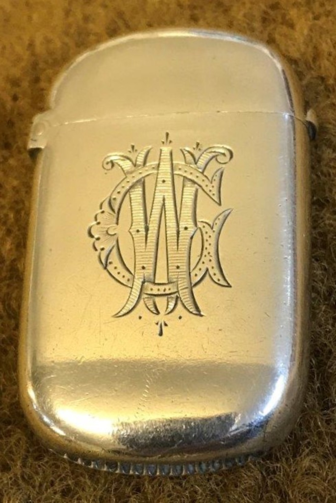 Victorian Sterling Silver Vesta Case Hallmarked for Colen Hewer Cheshire Birmingham 1894