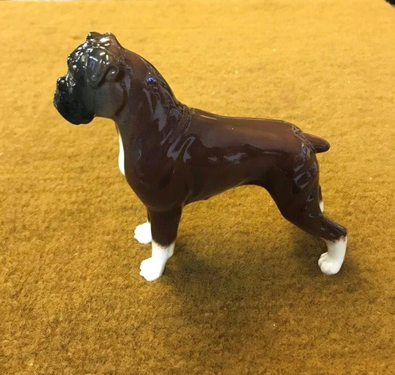 Vintage Ceramic Boxer Dog Figure by Willie Forbes Braemar