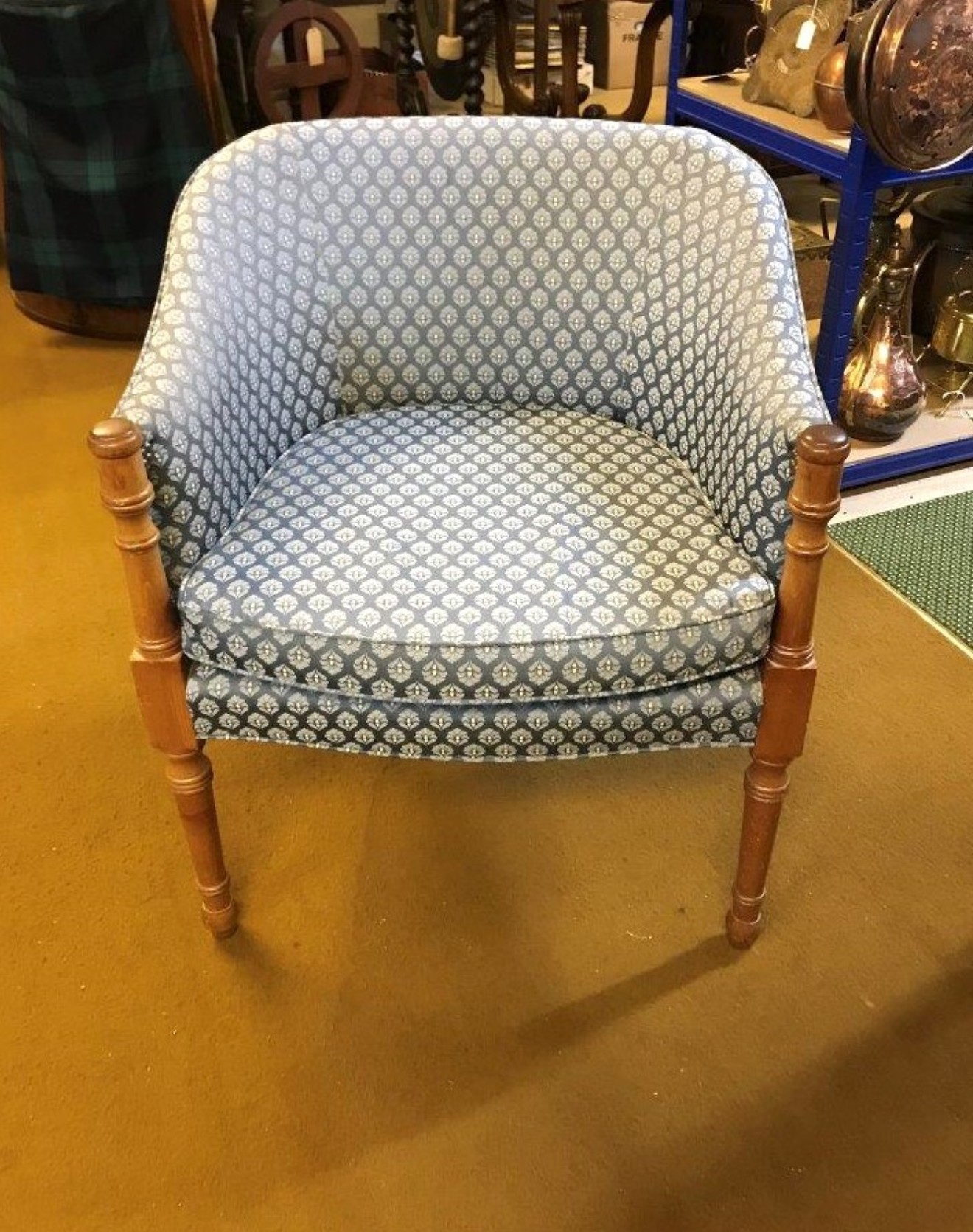 Vintage Set of 4 Upholstered Tub Chairs