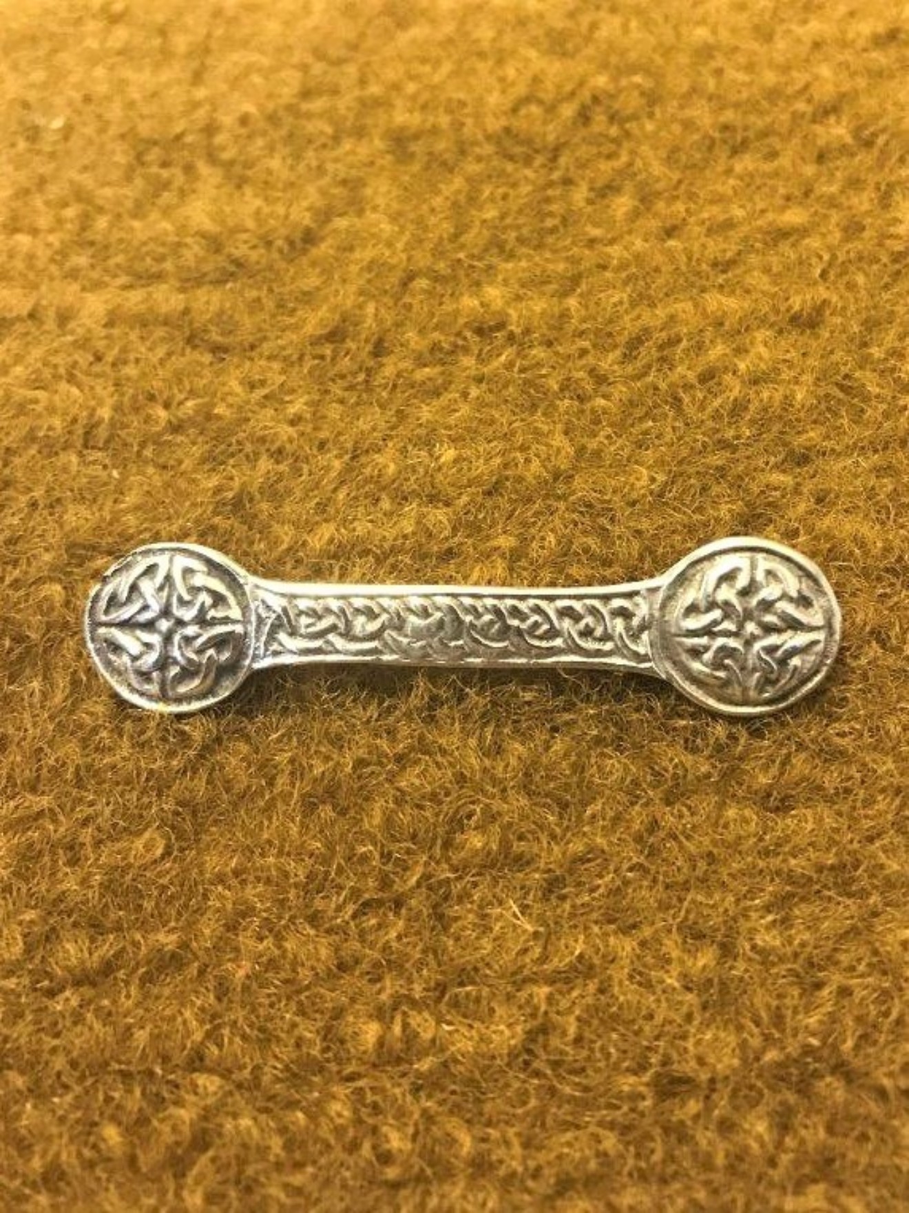 Celtic Bar Brooch Scottish Sterling Silver