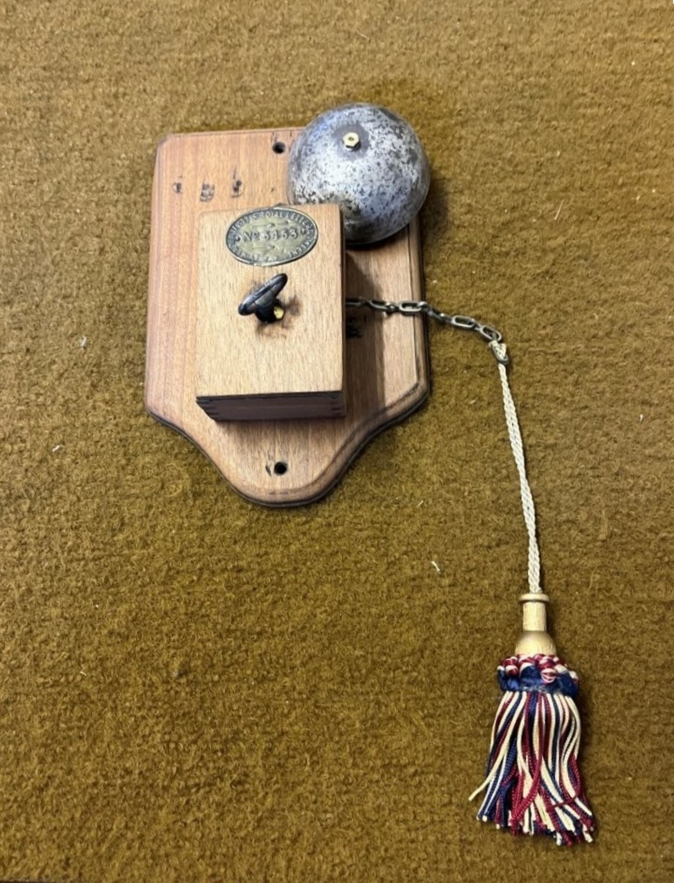 Vintage Self Acting Clockwork Bell By Her Majesty's Royal Letters